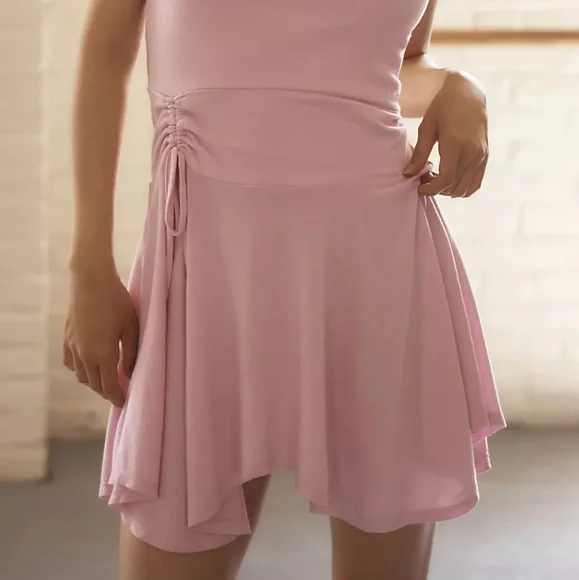 NWT Anthropologie Ballet Pink Ruched Tank Dress - Picture 3 of 4